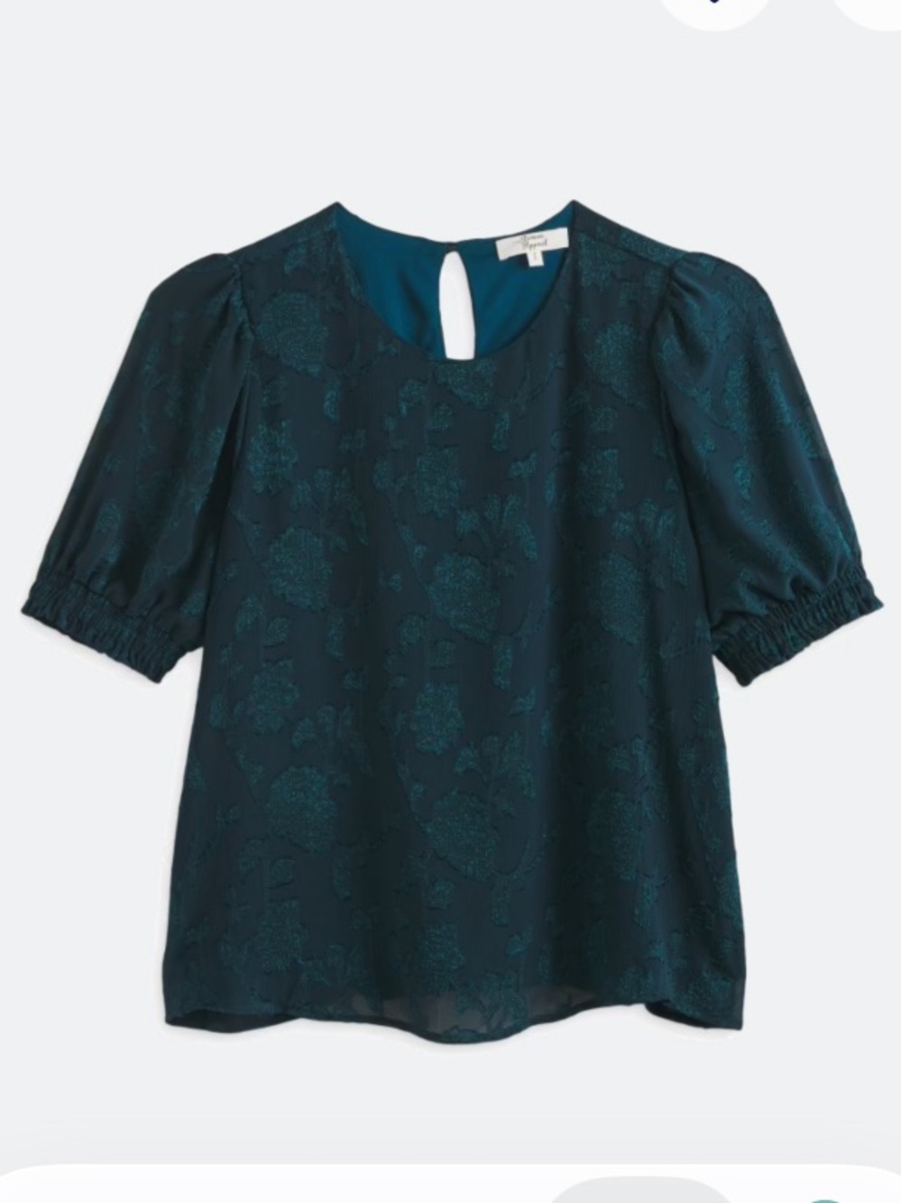 BEACON Textured Deep Teal Green Blouse - Women's XSP